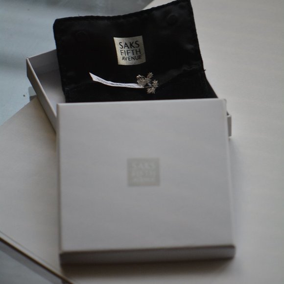 Saks Fifth Avenue Pave Diamonds & White Gold Climber Earrings - Picture 3 of 6